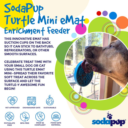 Turtle eMat-Mini Lick Mat with Suction Cups - Small Dogs & Cats | USA