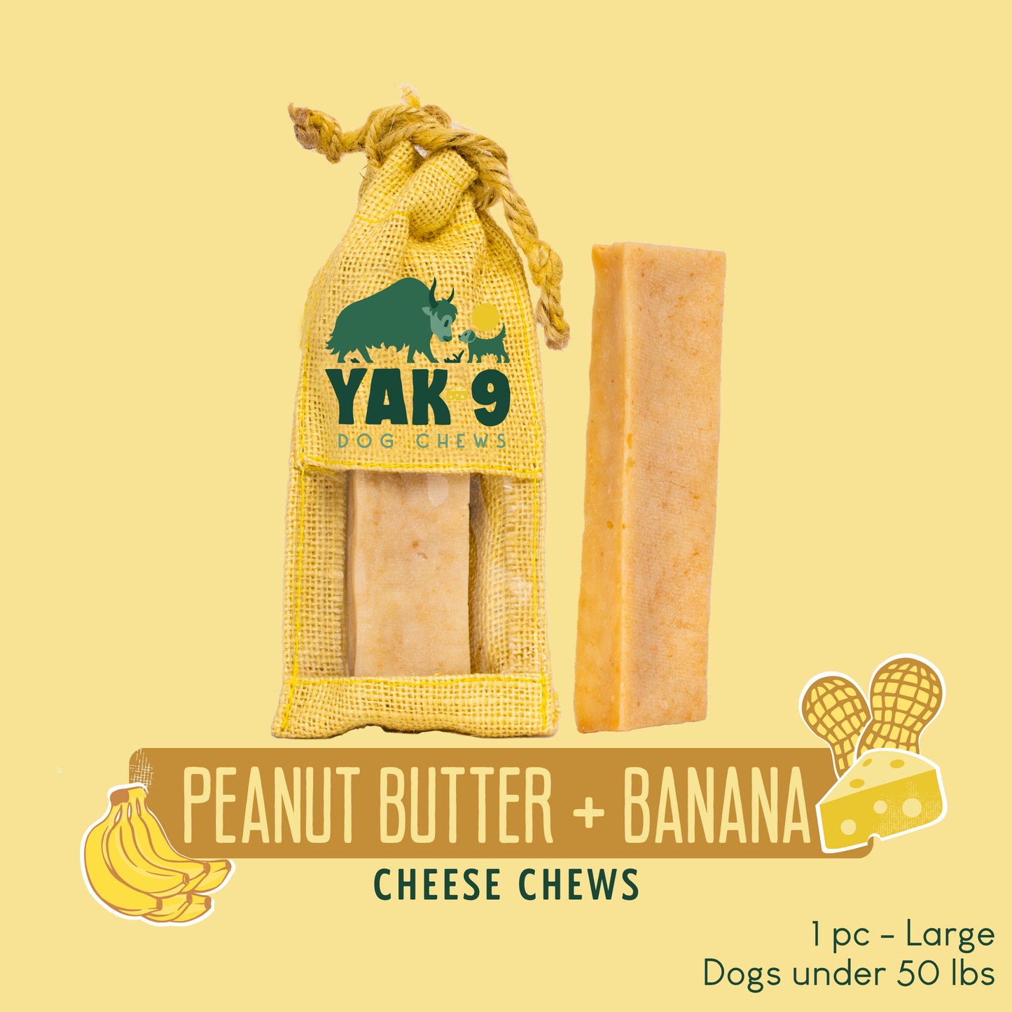Peanut Butter & Banana Chews for Dogs