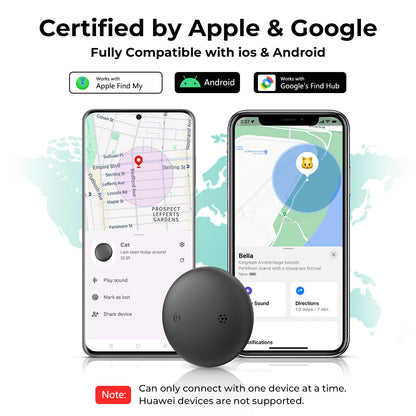 GPS Cat Tracker Collar(iOS & Android), Bluetooth Mini GPS Dog Tracker, Smart Pet Activity Tracker, No Monthly Fee, Work with Apple Find My & Google Find Hub, Finder Tag for Pets,Items Blue 1 Pack