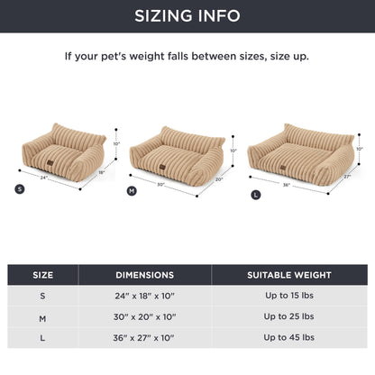 Bedsure ComfyFleece™ Cute Cat Couch for Pets - As Seen on TV on Good Day New York, Fluffy Cats beds for Indoor Cats with Removable Washable Cover, Supportive Pet Sofa, 24inch, Cream