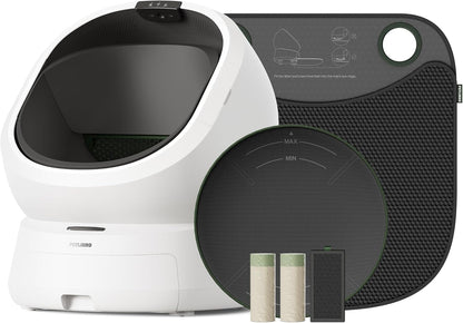 PETLIBRO Automatic Litter Box Bundle with Accessories Kit, Open Top Self Cleaning Litter Box with AI-Camera Waste Analysis, Multi-Cat Recognition, Usage Tracking, Auto Odor Control & Safety Sensors