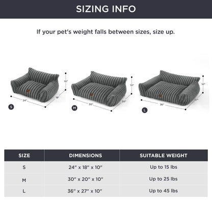 Bedsure ComfyFleece™ Cute Cat Couch for Pets - As Seen on TV on Good Day New York, Fluffy Cats beds for Indoor Cats with Removable Washable Cover, Supportive Pet Sofa, 24inch, Cream