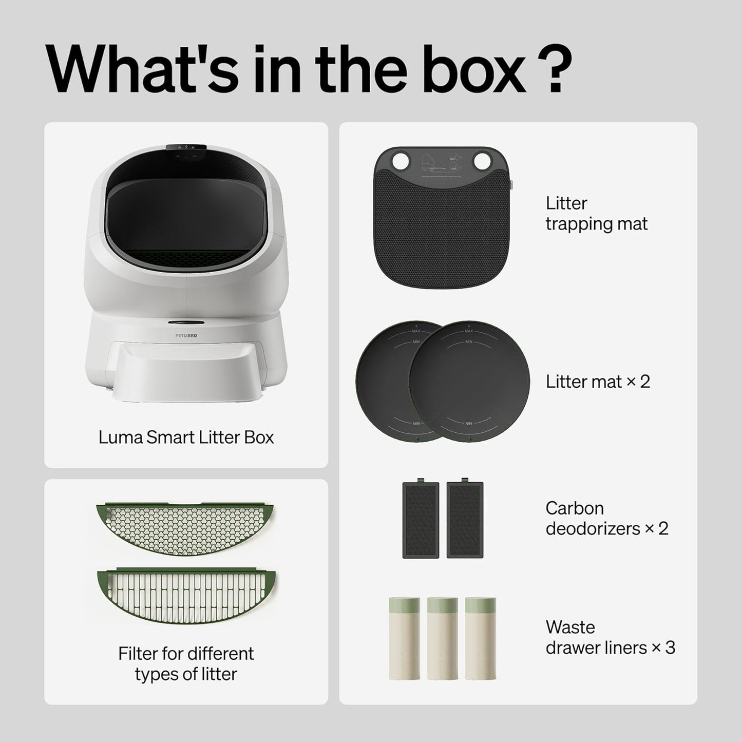 PETLIBRO Automatic Litter Box Bundle with Accessories Kit, Open Top Self Cleaning Litter Box with AI-Camera Waste Analysis, Multi-Cat Recognition, Usage Tracking, Auto Odor Control & Safety Sensors