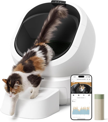 PETLIBRO Automatic Litter Box Bundle with Accessories Kit, Open Top Self Cleaning Litter Box with AI-Camera Waste Analysis, Multi-Cat Recognition, Usage Tracking, Auto Odor Control & Safety Sensors