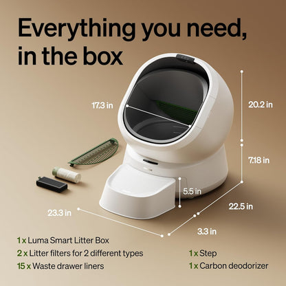 PETLIBRO Automatic Litter Box Bundle with Accessories Kit, Open Top Self Cleaning Litter Box with AI-Camera Waste Analysis, Multi-Cat Recognition, Usage Tracking, Auto Odor Control & Safety Sensors
