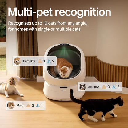 PETLIBRO Automatic Litter Box Bundle with Accessories Kit, Open Top Self Cleaning Litter Box with AI-Camera Waste Analysis, Multi-Cat Recognition, Usage Tracking, Auto Odor Control & Safety Sensors