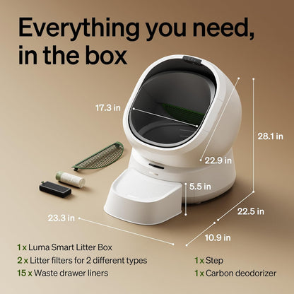 PETLIBRO Automatic Litter Box Bundle with Accessories Kit, Open Top Self Cleaning Litter Box with AI-Camera Waste Analysis, Multi-Cat Recognition, Usage Tracking, Auto Odor Control & Safety Sensors