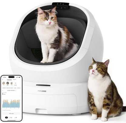 PETLIBRO Automatic Litter Box Bundle with Accessories Kit, Open Top Self Cleaning Litter Box with AI-Camera Waste Analysis, Multi-Cat Recognition, Usage Tracking, Auto Odor Control & Safety Sensors
