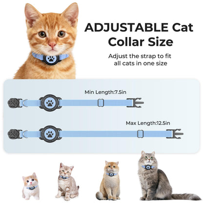 GPS Cat Tracker Collar(iOS & Android), Bluetooth Mini GPS Dog Tracker, Smart Pet Activity Tracker, No Monthly Fee, Work with Apple Find My & Google Find Hub, Finder Tag for Pets,Items Blue 1 Pack