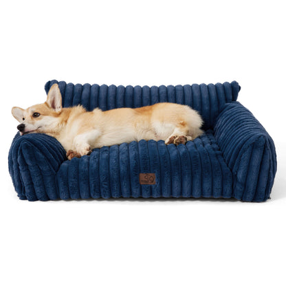 Bedsure ComfyFleece™ Cute Cat Couch for Pets - As Seen on TV on Good Day New York, Fluffy Cats beds for Indoor Cats with Removable Washable Cover, Supportive Pet Sofa, 24inch, Cream