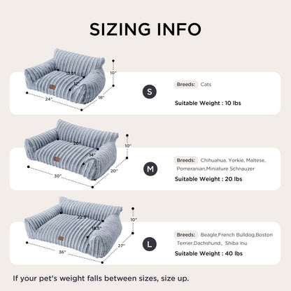 Bedsure ComfyFleece™ Cute Cat Couch for Pets - As Seen on TV on Good Day New York, Fluffy Cats beds for Indoor Cats with Removable Washable Cover, Supportive Pet Sofa, 24inch, Cream