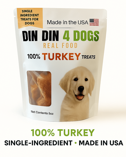 Turkey Dog Treats, 5 Ounce Bag, Single Ingredient, High Protein