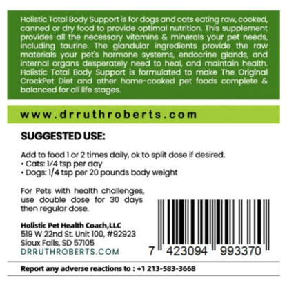 Holistic Total Body Support — Daily Multivitamin & Pasture-Raised Glandular Blend for Dogs & Cats