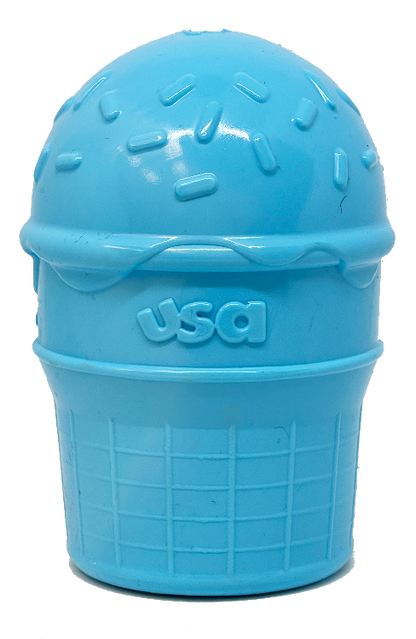 Ice Cream Cone Rubber Dog Chew Toy for Power Chewers | USA Made | SodaPup