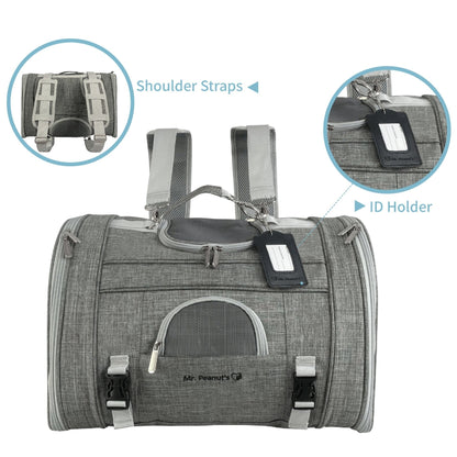 Mr. Peanut's Monterey Series Airline Compliant Horizontal Backpack Pet Carrier
